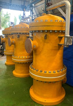 Industries can save approximately half the cost or more when the strainer’s intake vessels and piping are built with FRP, and only the internals are constructed with super duplex. Industries can save approximately half the cost or more when the strainer’s intake vessels and piping are built with FRP, and only the internals are constructed with super duplex.