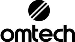 OMTech Laser black logo on a white background