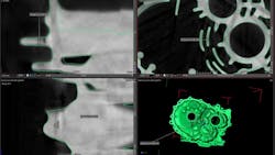 Examples of CT-scan-data analysis of an automotive part. Examples of CT-scan-data analysis of an automotive part.