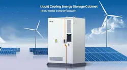 SolaX Power TRENE Energy Storage Cabinet in the sky against solar panels and windmills. SolaX Power TRENE Energy Storage Cabinet in the sky against solar panels and windmills.
