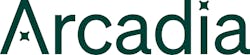 Arcadia dark green logo on white background.
