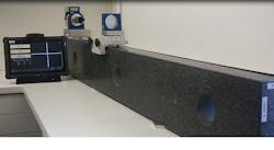 Precise measurement of a 160 cm long stone straight edge with 0.5 μm/m. Precise measurement of a 160 cm long stone straight edge with 0.5 μm/m.