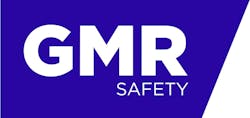 GMR Safety blue logo with white lettering.