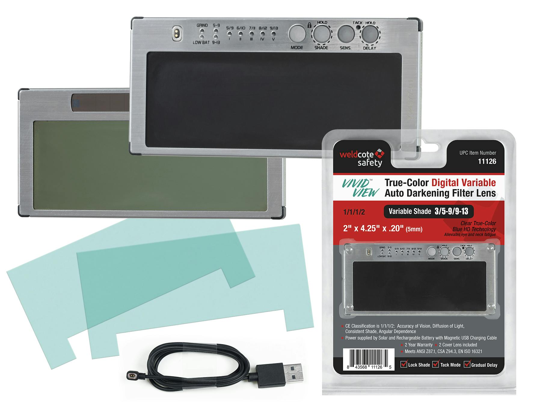 Welcote Trye-Color Digital Variable Auto-Darkening Filter Lens replacement