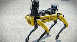 Boston Dynamics yellow robot dog, suitable for industrial detection and remote operation. Mini robot guard Spot. Turin, Italy - September 2021 Boston Dynamics yellow robot dog, suitable for industrial detection and remote operation. Mini robot guard Spot. Turin, Italy - September 2021