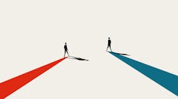 Business merger and partnership vector concept with two arrows meeting Business merger and partnership vector concept with two arrows meeting