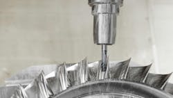 Sandvik Coromant CoroMill Plura Barrel solid-end mill being used to mill a component Sandvik Coromant CoroMill Plura Barrel solid-end mill being used to mill a component