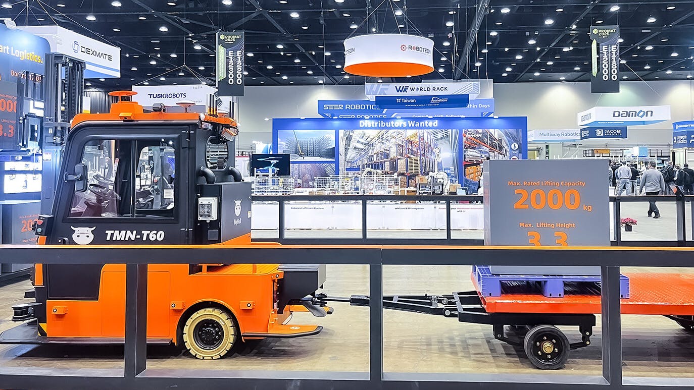 ProMat 2025: MyBull Autonomous Forklifts & Tractors Make U.S. Debut