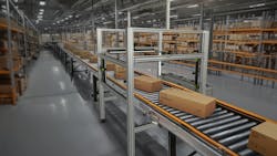 Zebra Technologies' Aurora Velocity Scan Tunnel with packages being scanned on the roller conveyor belt Zebra Technologies' Aurora Velocity Scan Tunnel with packages being scanned on the roller conveyor belt