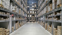 warehouse full of goods, boxes and shelves in order warehouse full of goods, boxes and shelves in order