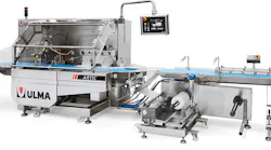 Harpak-ULMA Arctic SS Chevron horizontal flow wrapper machine on a white background Harpak-ULMA Arctic SS Chevron horizontal flow wrapper machine on a white background