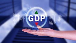 GDP improvement concept, Arrow and charts GDP improvement concept, Arrow and charts