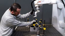 ABB cobot welding cell with GoFa cobot. ABB cobot welding cell with GoFa cobot.