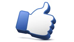 Illustration of Facebook-like Thumbs up sign in blue with a white background Illustration of Facebook-like Thumbs up sign in blue with a white background