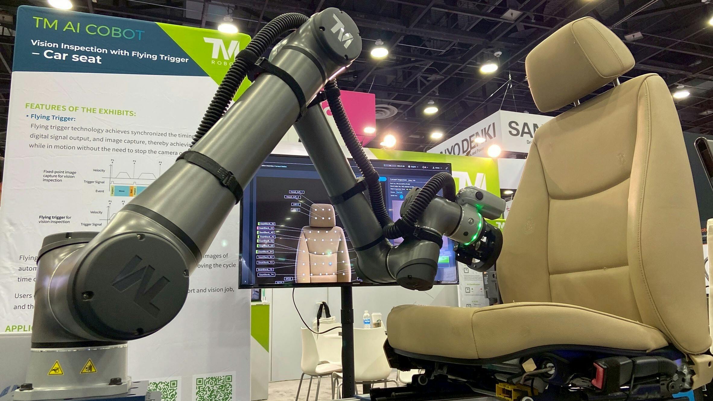 Techman Robot presenting its advanced Flying Trigger inspection technology at Automate 2025.