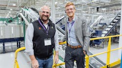 Matt Seaholm, PLASTICS President and CEO, and Andy Brewer, PLASTICS Director of Sustainability & Recycling, at SYNDIGO1 in Connersville, Indiana. Matt Seaholm, PLASTICS President and CEO, and Andy Brewer, PLASTICS Director of Sustainability & Recycling, at SYNDIGO1 in Connersville, Indiana.