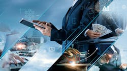 Business concept with workers looking at data, using calculators, stock charts, banking, etc. Business concept with workers looking at data, using calculators, stock charts, banking, etc.