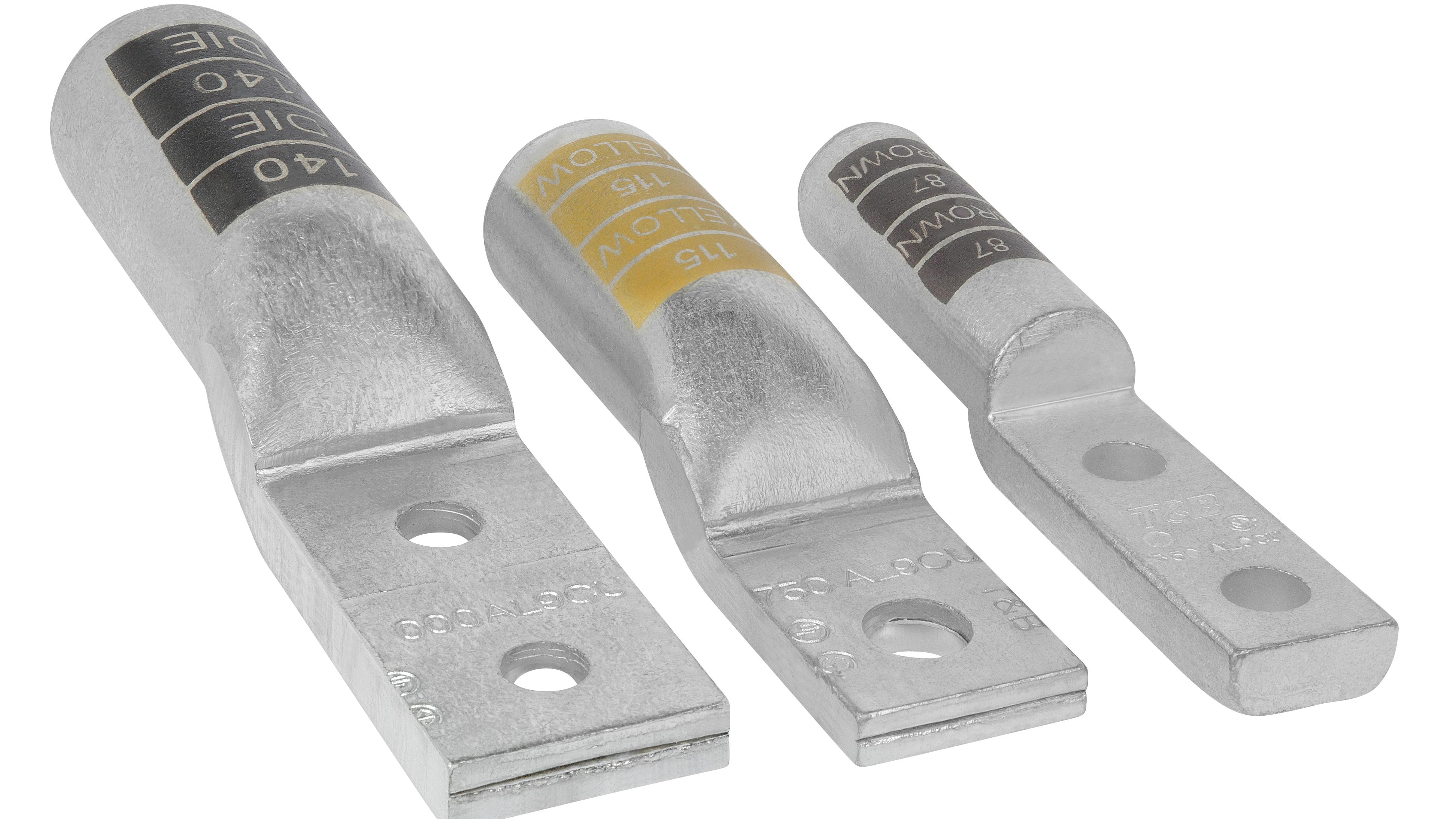 Color-Keyed Aluminum Narrow-Tongue Lugs Reduce Space and Labor