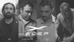 Black and white photo of Alef's founders pictured in a column collage. Black and white photo of Alef's founders pictured in a column collage.