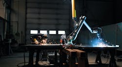 UR8 cobot demonstrating long welding. UR8 cobot demonstrating long welding.