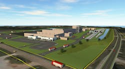 A rendering of Owens Corning's new Prattville, Alabama, shingle plant. A rendering of Owens Corning's new Prattville, Alabama, shingle plant.