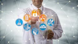 Manufacturer assessing drug discovery data. Manufacturer assessing drug discovery data.