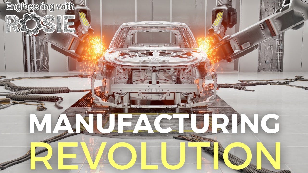 A car being manufactured