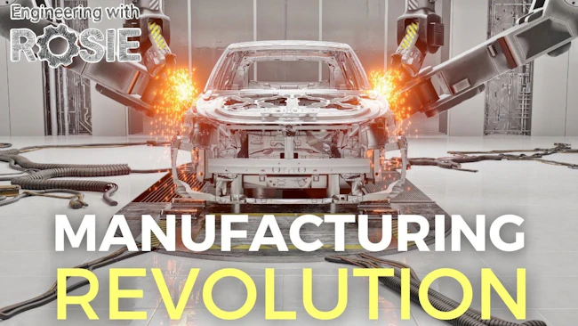 A car being manufactured