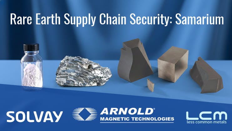 Arnold Magnetic Secures Rare Earth Supply Through Partnership With Less Common Metals and Solvay
