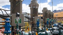 Line of vertical motors at factory Line of vertical motors at factory