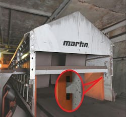 The Martin Skirtboard Liner absorbs the punishment, so the conveyor structure doesn’t have to. The Martin Skirtboard Liner absorbs the punishment, so the conveyor structure doesn’t have to.