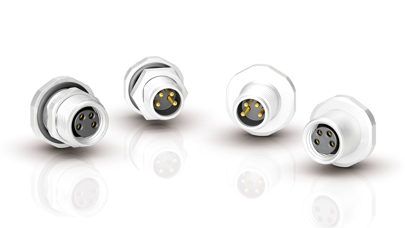 M8 Flange Connectors With Solder Connection Support Custom Assembly