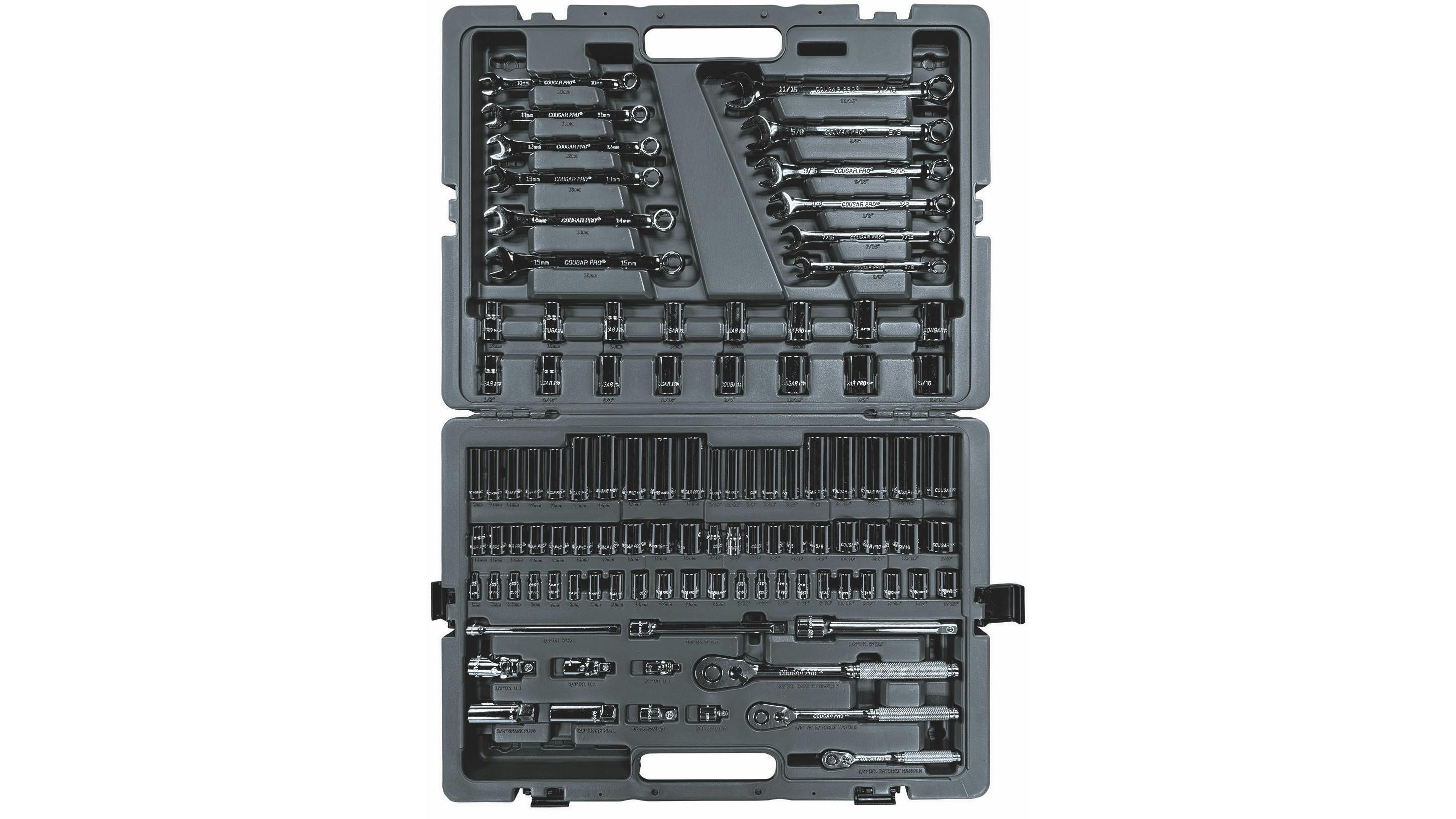 Cougar Pro 103-Piece Socket Set Features 60-Tooth Ratchets