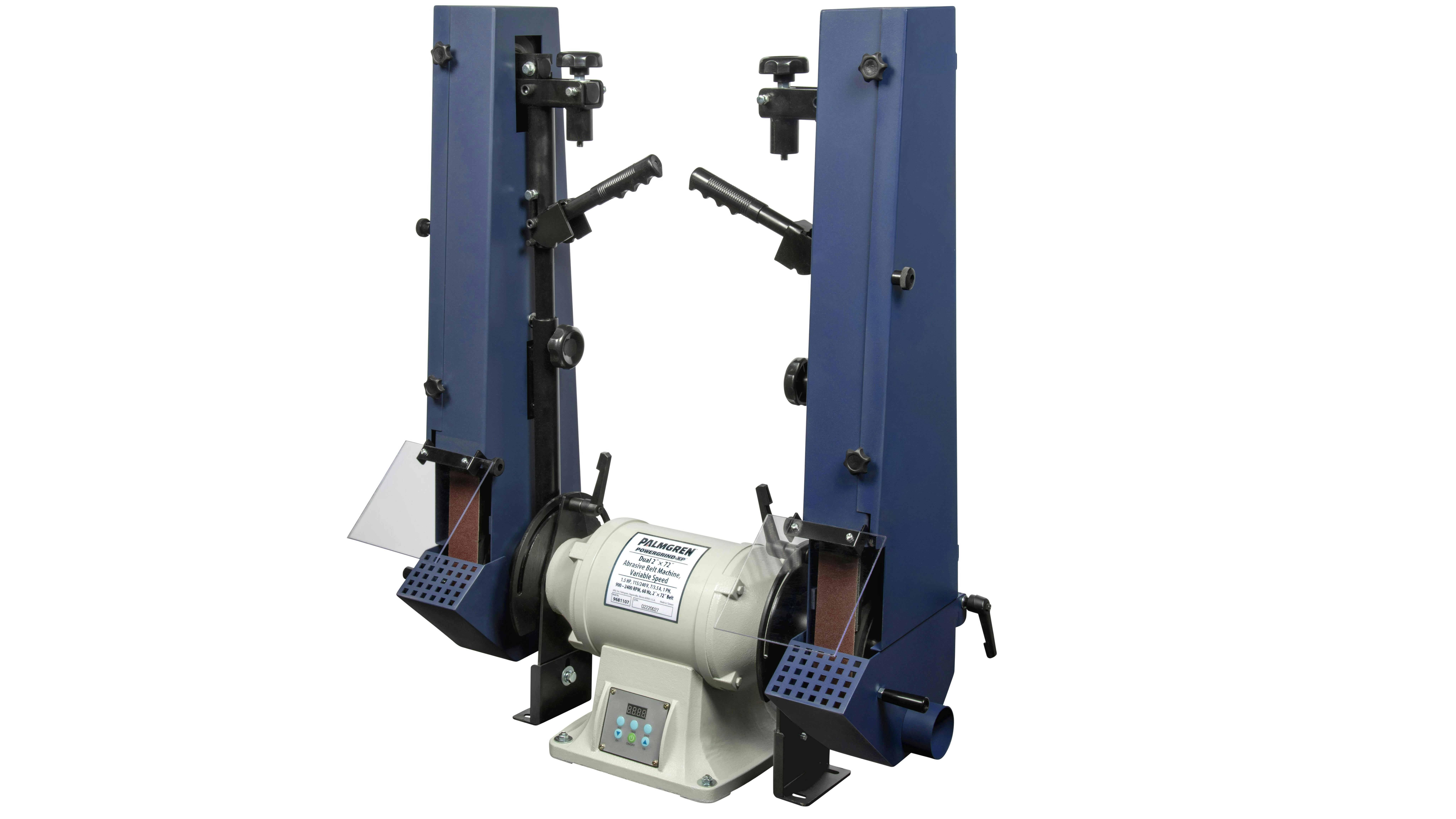 2 x 72 in. Dual Station Belt Grinder Handles Roughing Through Final Polish