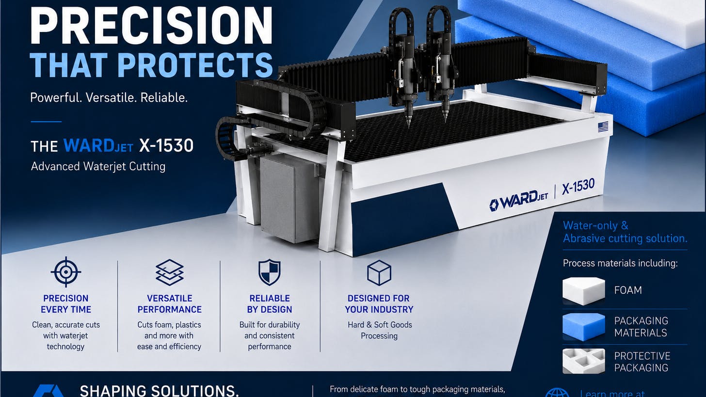 SmartShield Packaging Boosts Foam Fabrication with 5-Axis Waterjet System