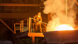 Glowing ferroalloy in a metallurgical plant