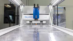 SkyMill Compact CNC Mill Holds Plates on 8-Zone Vacuum Table
