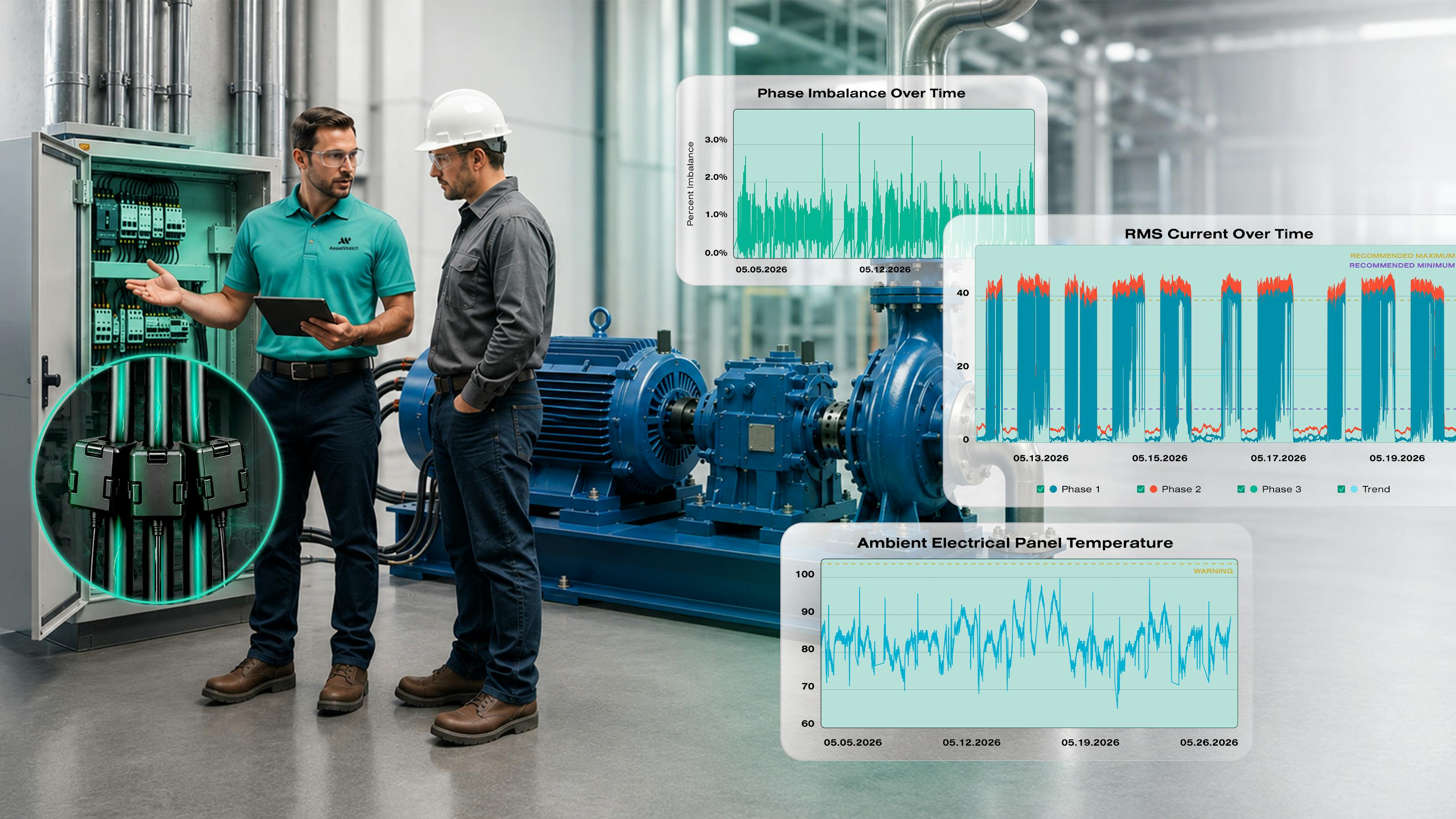 AssetWatch Electrical Monitoring Tracks Three-Phase Motor Current